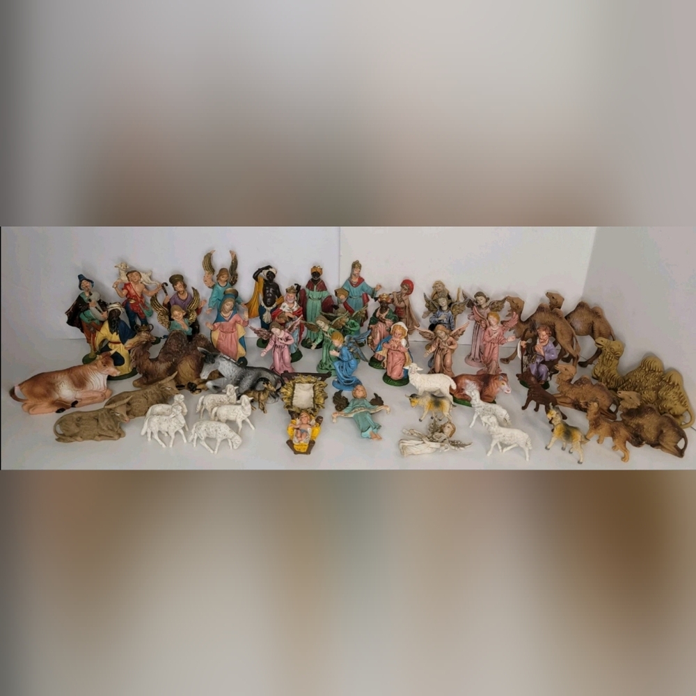 Vintage Fontanini Depose Italy Nativity Presepio Figures Mixed Lot 53 Pieces